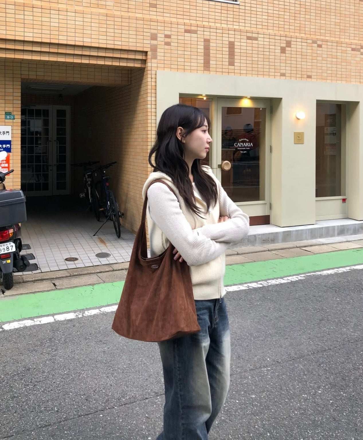韓國小眾品牌🇰🇷Merci Suede Shoulder Bag 側孭袋👝