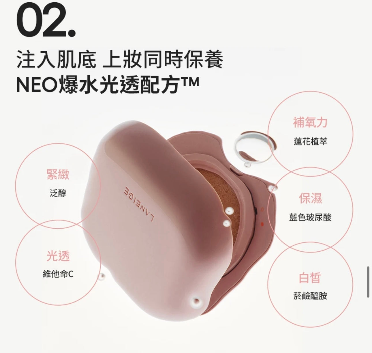 360度透亮水光💧Laneige NEO 馬卡龍水光肌小方磚光感氣墊NEO Cushion Glow🩷