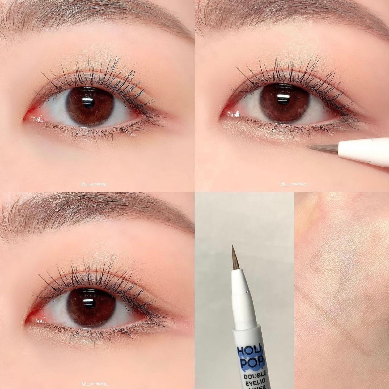 輕鬆畫出媽生雙眼皮+臥蠶Holika Holika Holipop臥蠶筆💫