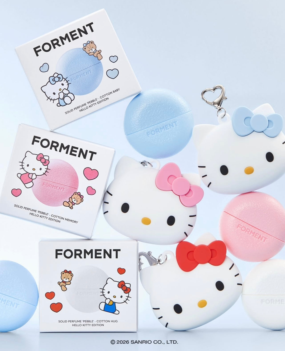 送立體矽膠鑰匙圈保護套 🎀 少女心爆棚!FORMENT x Hello Kitty 聯名限定隨身固體香膏🎀