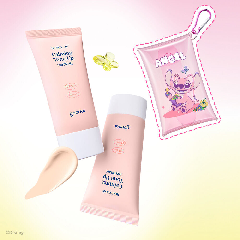 送史迪仔匙扣小包✨Goodal x Stitch新版魚腥草抗痘舒緩提亮防曬霜| Heartleaf Calming Tone Up Sun Cream 50mL 🌿