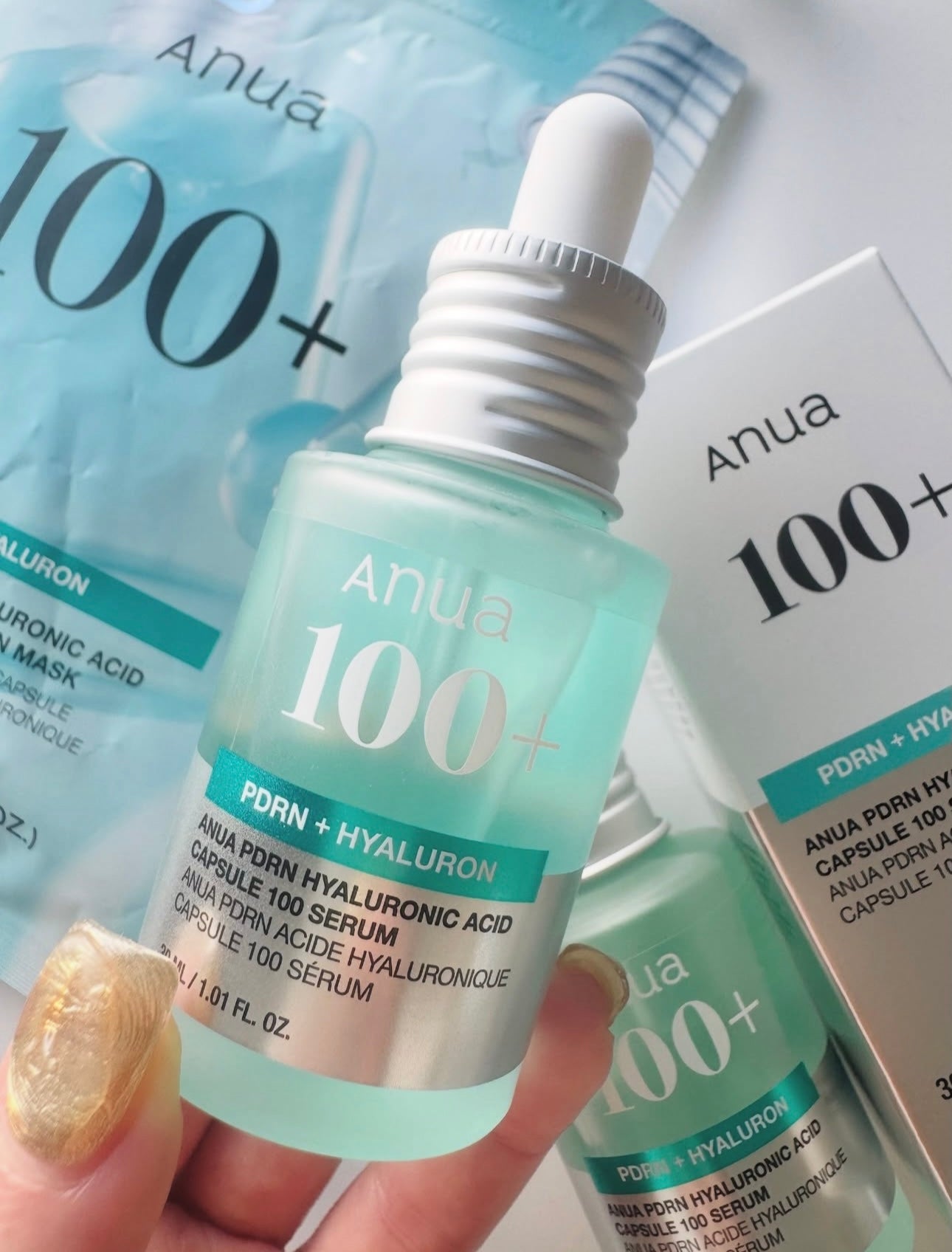 精華+面霜套裝🩵水光肌的秘密武器🪄| Anua PDRN 透明質酸膠囊超強補濕精華 🌊 醫美級水光修復精華✨ 化解榜保濕精華 第1名🏆| Anua PDRN Hyaluron Capsule 100 Serum💧