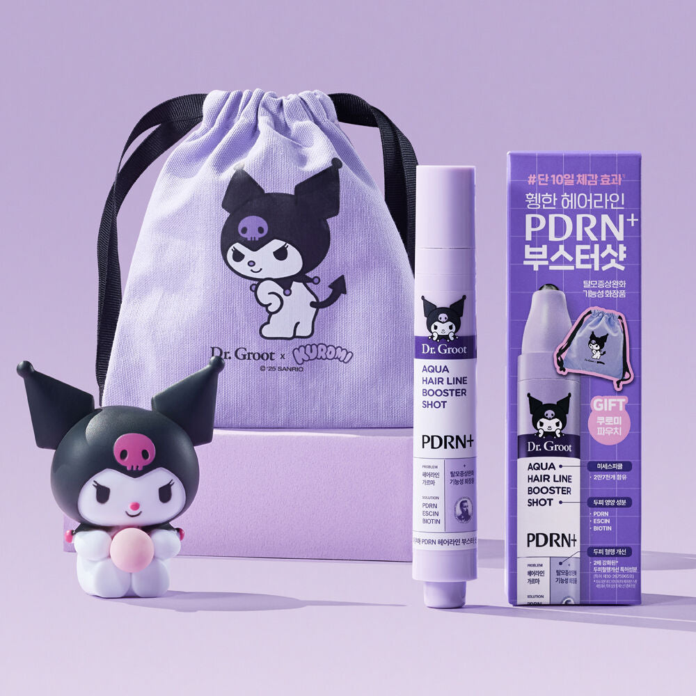 送Kuromi收納袋💜Dr. Groot x Kuromi 特別版Aqua Hairline Booster Shot Aqua PDRN 頭皮滾珠精華增長液🔮