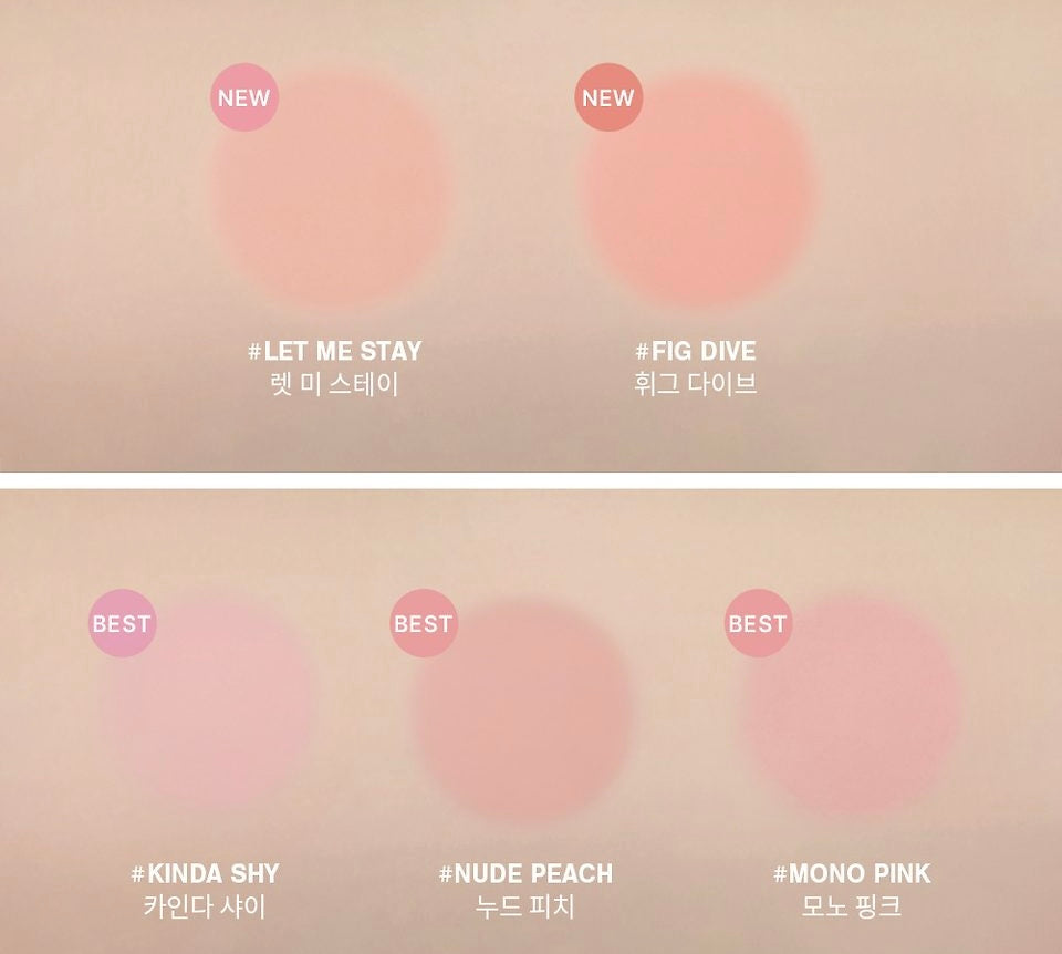 附送腮紅掃+mini唇釉🎁| 3CE MOOD RECIPE FACE BLUSH 柔霧腮紅套裝💖