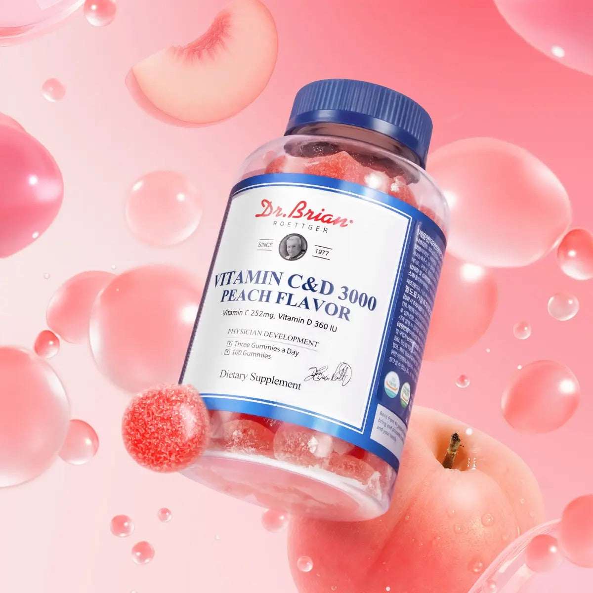 Dr. Brian 蜜桃味維生素 C&D 3000 軟糖🍑Vitamin C&D 3000 Peach Flavor