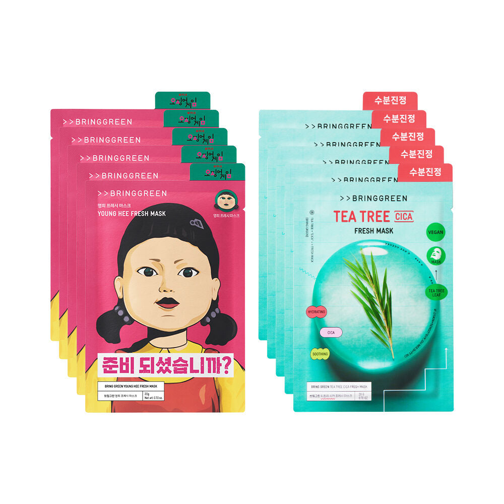 魷魚遊戲合作款🦑VEGAN純素面膜🌿| BRING GREEN 茶樹修護舒緩面膜| 為肌膚帶來茶樹的清爽鎮靜效果❄️