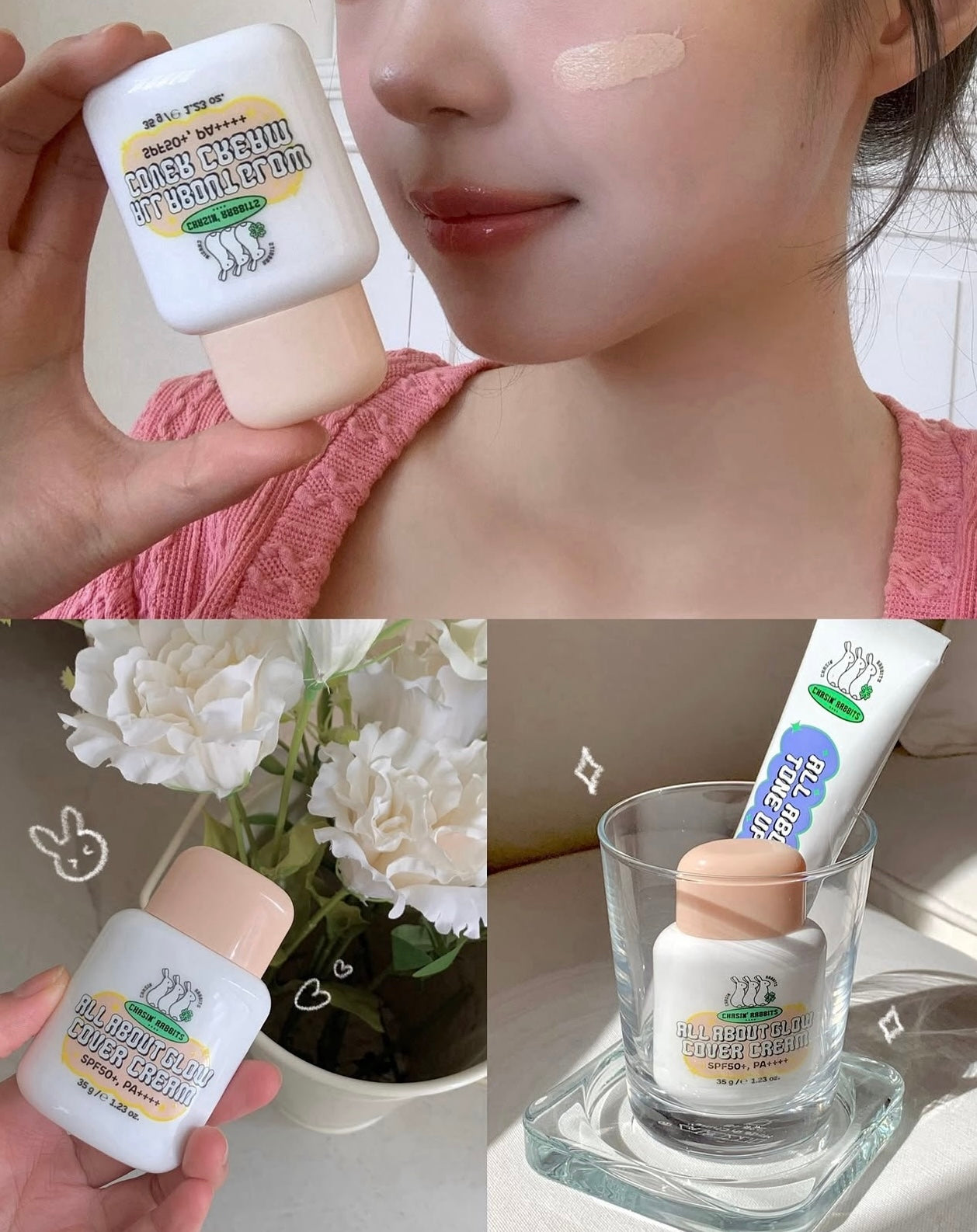 打造天生好皮感✨CHASIN RABBITS 全效光感素顏防曬霜🐇☁️| CHASIN RABBITS All About Glow Cover Cream SPF50+ PA++++