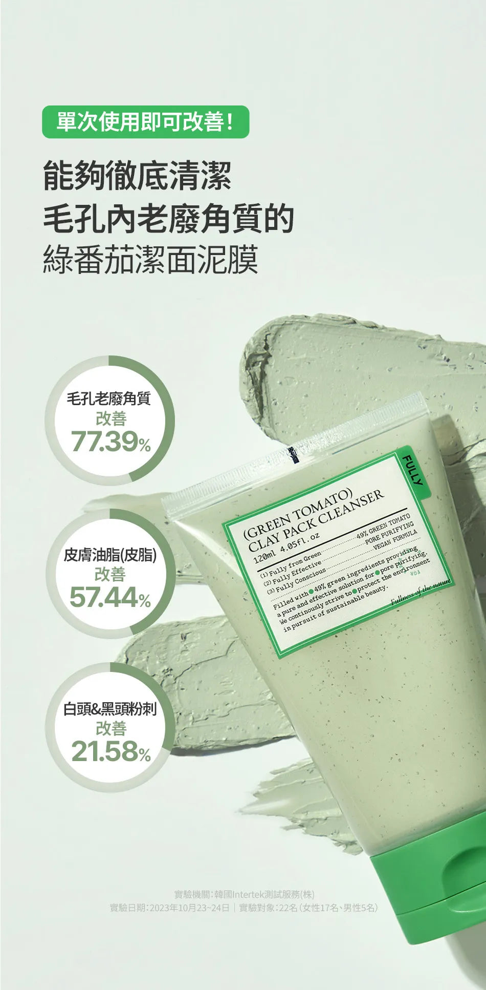 洗面+泥膜2合1💚FULLY & Green Tomato Clay Pack Cleanser綠蕃茄泥膜潔面