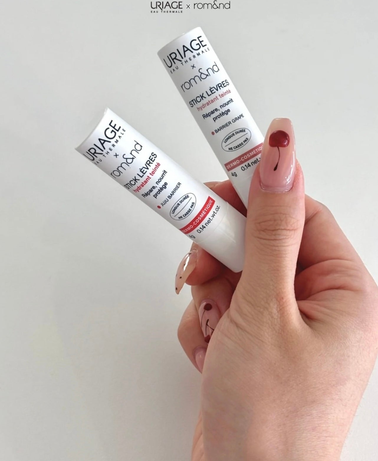 法國藥妝 × 韓系美妝 | Uriage × Romand 唇頰兩用彩色護唇膏💖