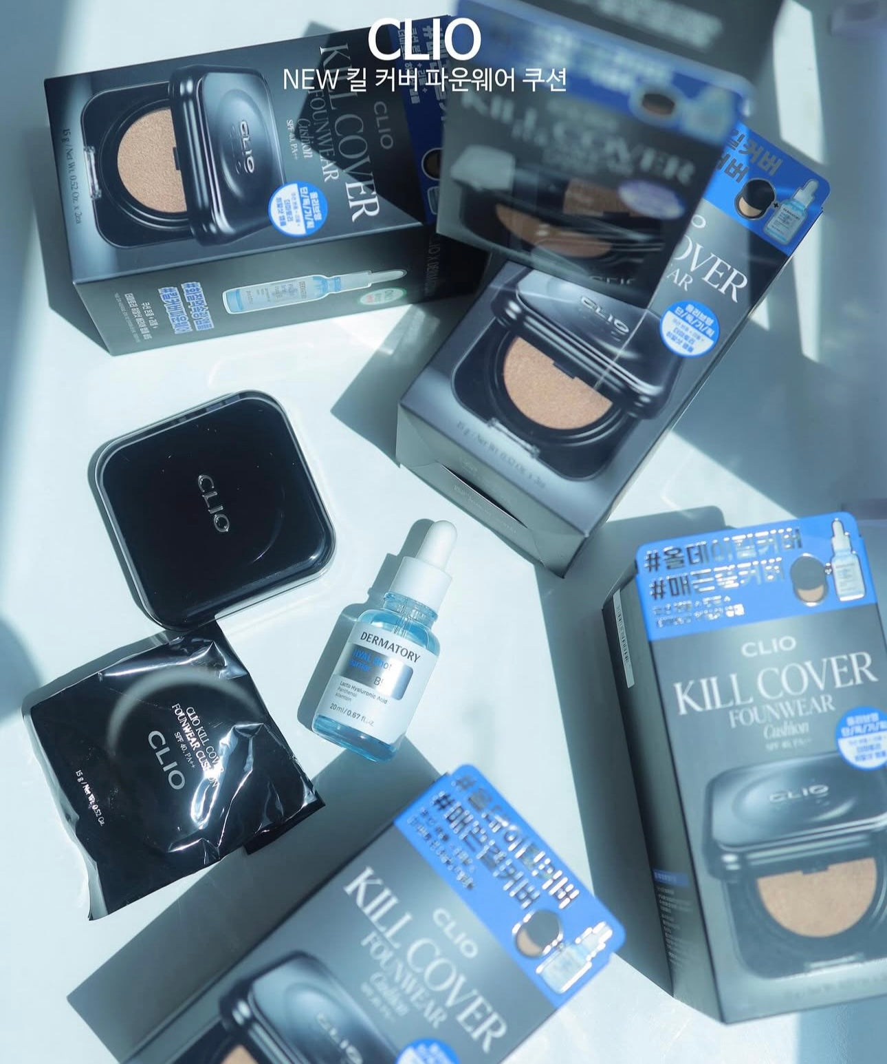 送Dermatory 玻尿酸保濕精華✨底妝界的「小黑盒」回來了🔥| CLIO Kill Cover Founwear Cushion 輕盈如霧高遮瑕氣墊🖤