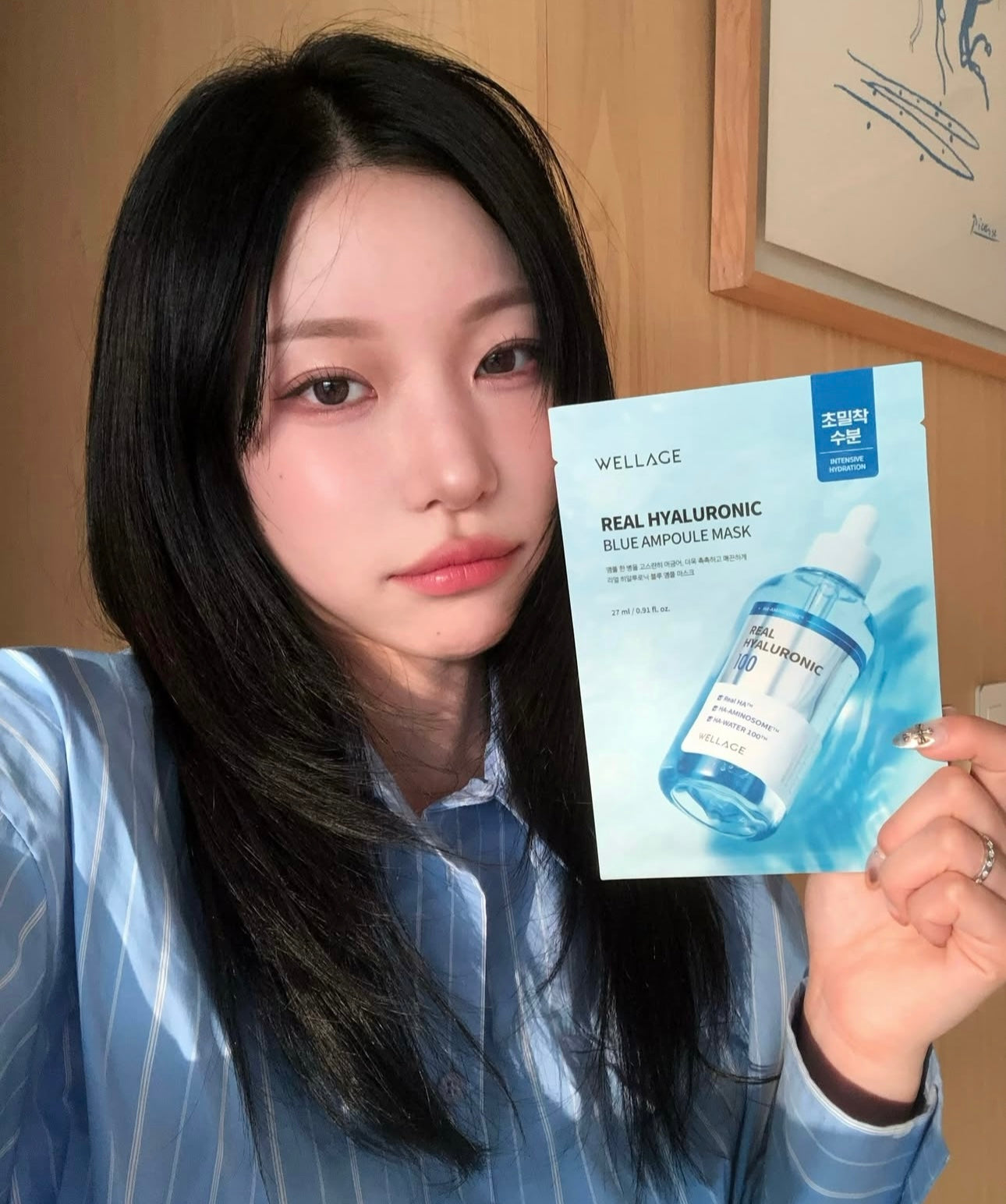 Wellage透明質酸保濕精華面膜| Wellage Real Hyaluronic Blue Ampoule Mask💦