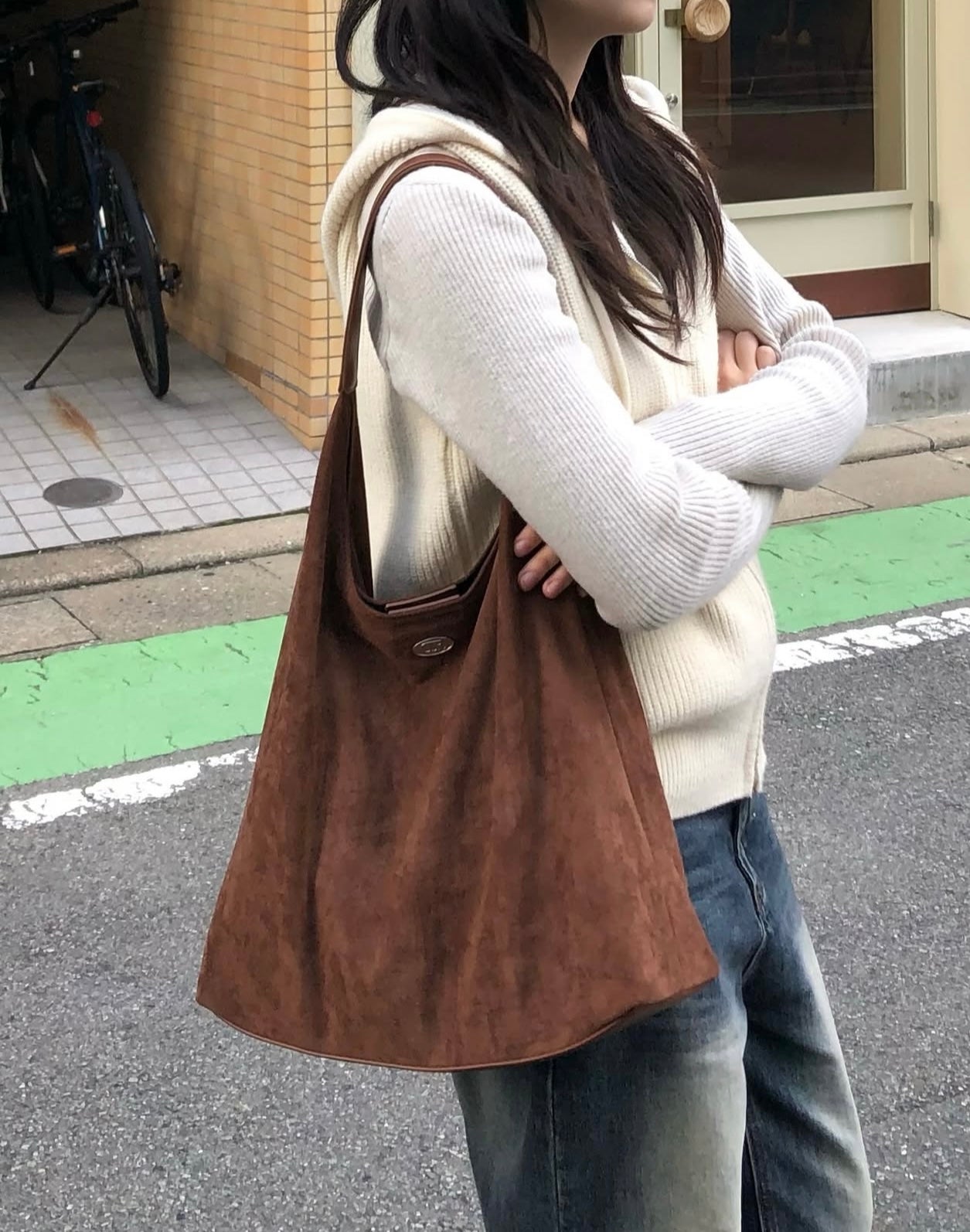 韓國小眾品牌🇰🇷Merci Suede Shoulder Bag 側孭袋👝