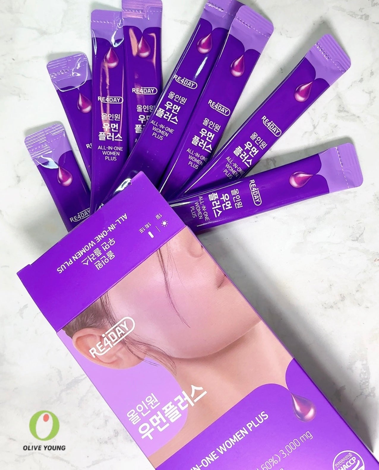 飲得到既PDRN💖韓國藥局熱賣新寵🔥 RE4DAY All In ONE Women Plus PDRN 全效消腫緊緻膠原蛋白飲品| 46種美肌成分 × PDRN修護科技 一包全能!