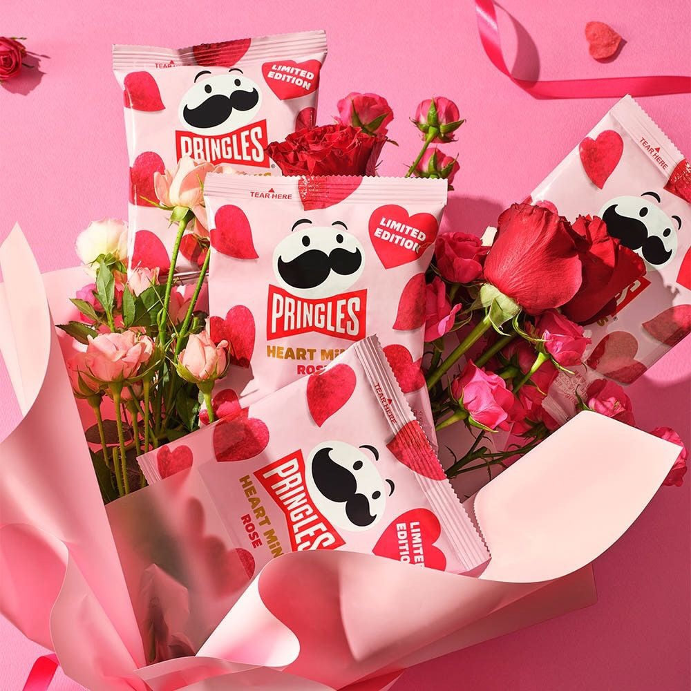 只接一團!韓國季節限定新品✨ Pringles品客唯美心型薯片💕夢幻玫瑰雲呢拿味🌹