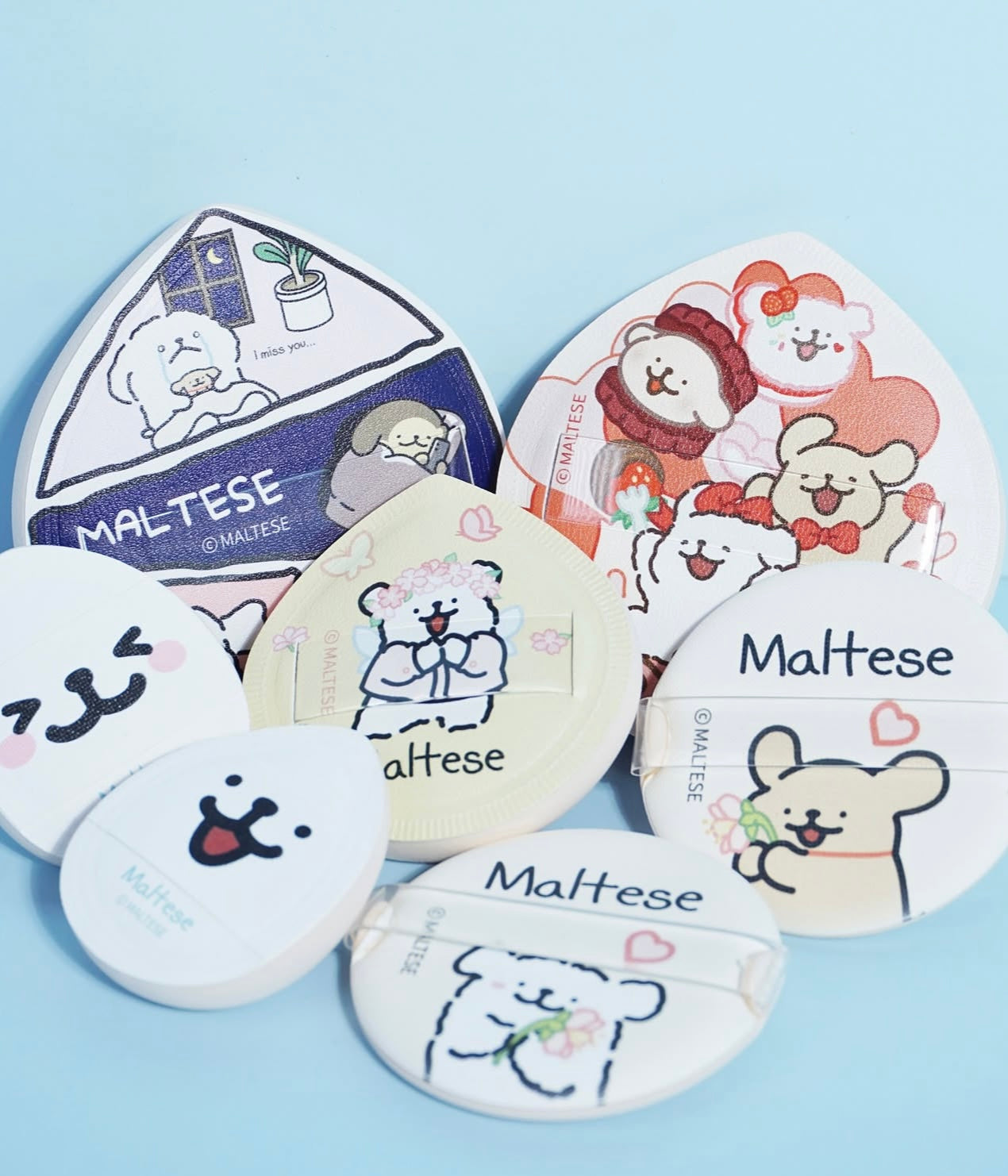 Maltese超可愛線條狗化妝粉撲系列🐶