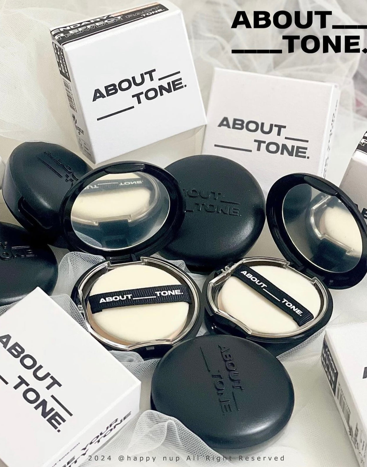 1+1裝 相等於買一送一✨ABOUT TONE | 柔霧控油濾鏡純素定妝粉餅| ABOUT TONE Blur Powder Pact 🖤