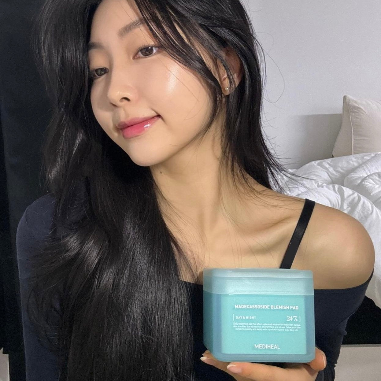 送旅行收納盒⭐️ | Mediheal 積雪草修復舒緩淡印爽膚棉片| Mediheal Madecassoside Blemish Pad🩵