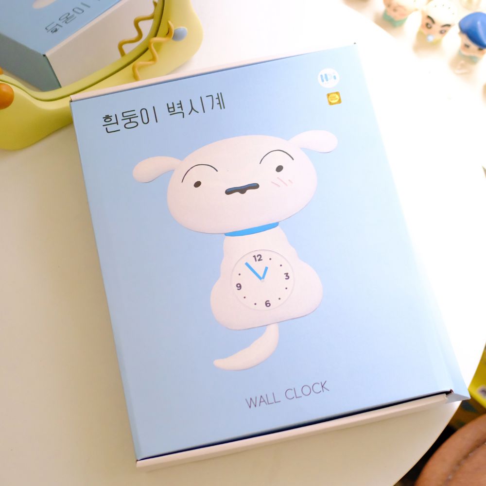 韓國限定🇰🇷 棉花糖小白搖搖尾巴靜音掛鐘🕣