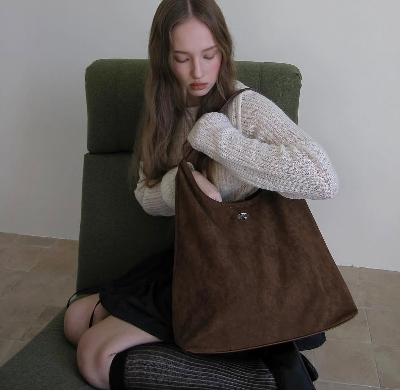 韓國小眾品牌🇰🇷Merci Suede Shoulder Bag 側孭袋👝