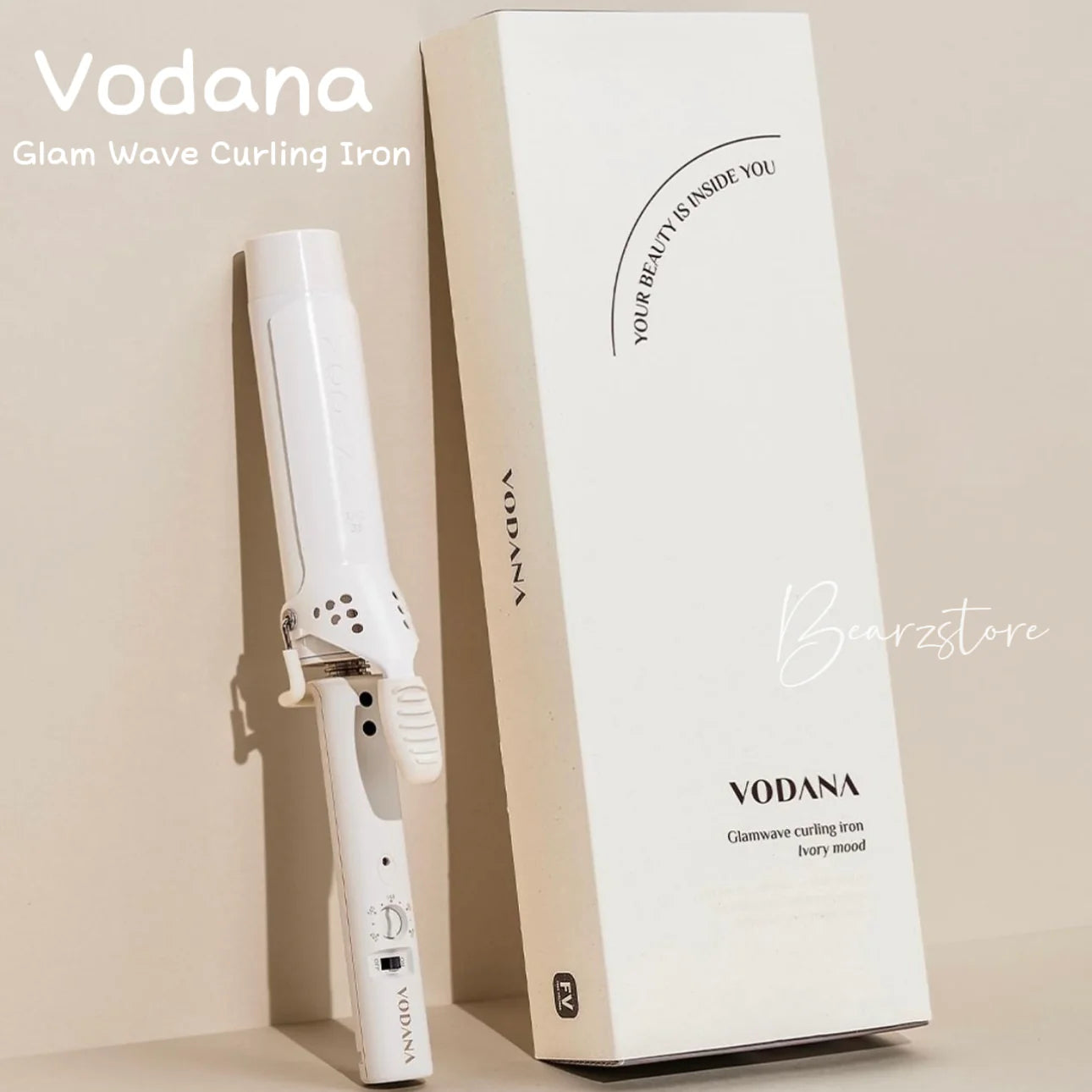 打造溫柔女神水波紋🙋🏼♀️VODANA Glam Wave Curling Iron 36mm - #Ivory Mood 陶瓷負離子捲髮棒 限量版象牙白🤍