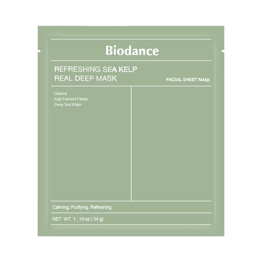 舒緩控油🌿Biodance清爽海藻深層舒緩全效膠原面膜💚| Refreshing Sea Kelp Real Deep Mask