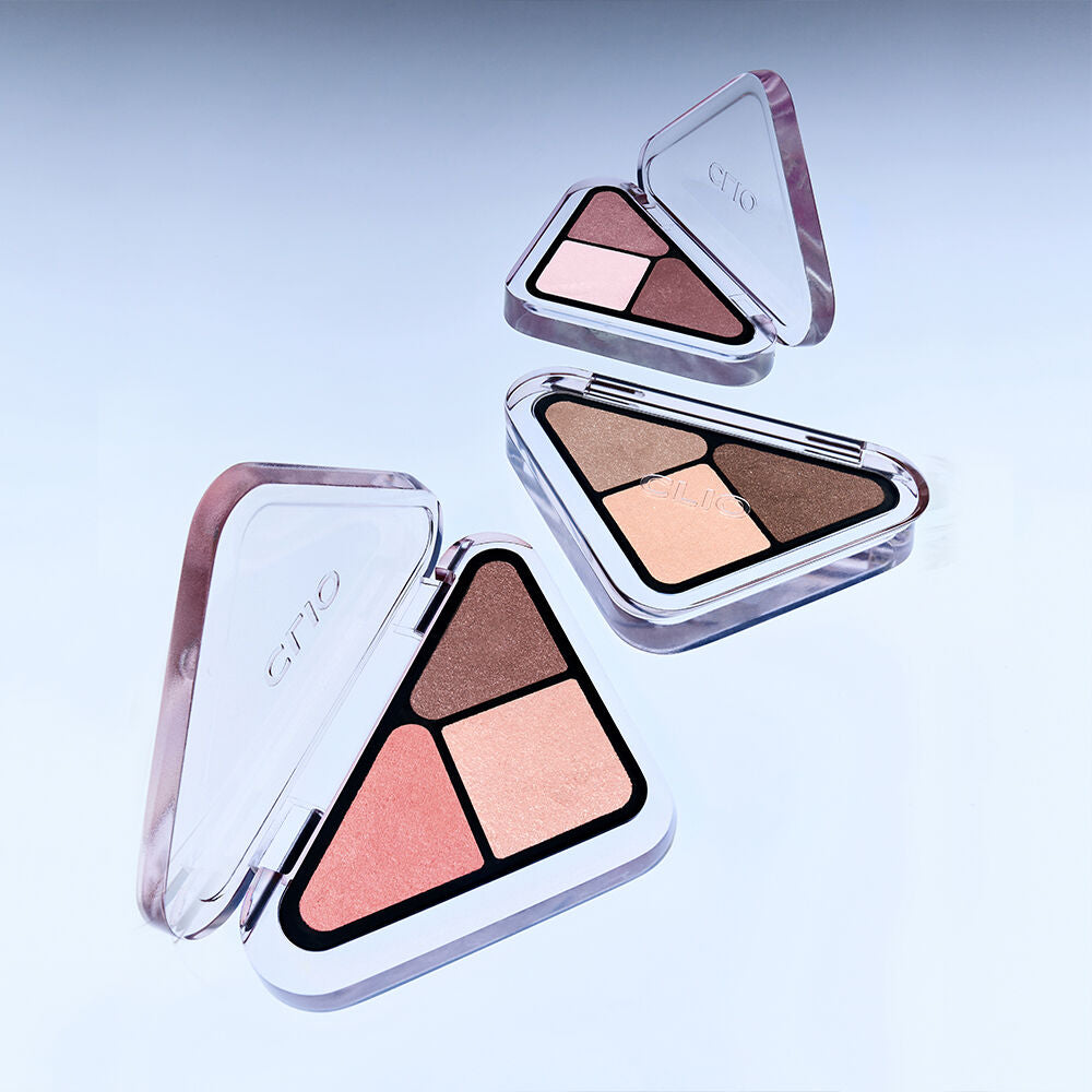 送mini唇釉✨Clio 三角造型眼影盤禮物套裝🎁🩶 Clio Essentail Shadow Tap