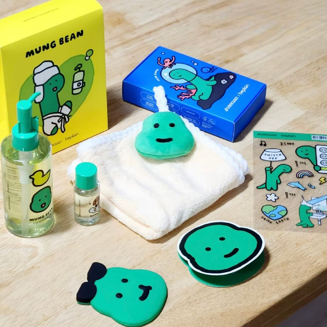 化解榜No.1✨Beplain x JOGUMAN 聯名1+1套裝 💚🦖 平衡pH值氨基酸絲滑綠豆洗面奶 Beplain Greenful pH-balanced Cleansing Foam