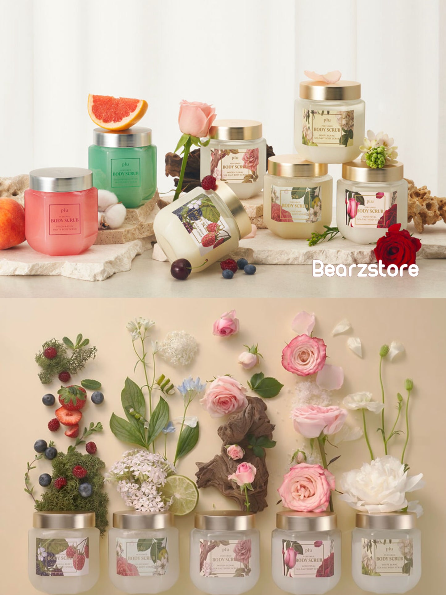 送Hello Kitty髮圈✨Sabon平替🫧 Plu夢幻香氛死海鹽蜜糖身體磨砂 Plu Perfumed Sugar / Sea Salt Body Scrub