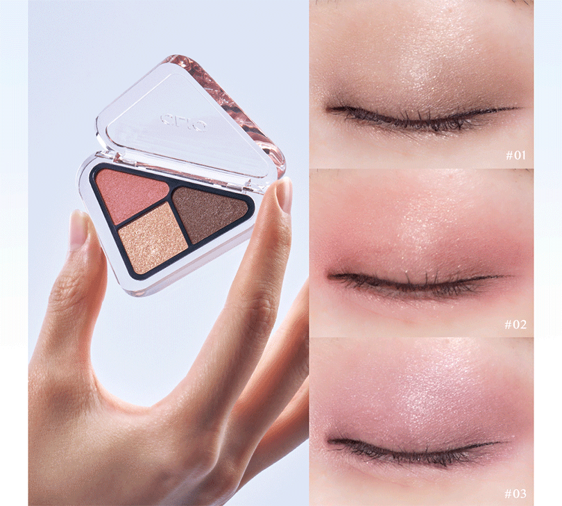 送mini唇釉✨Clio 三角造型眼影盤禮物套裝🎁🩶 Clio Essentail Shadow Tap