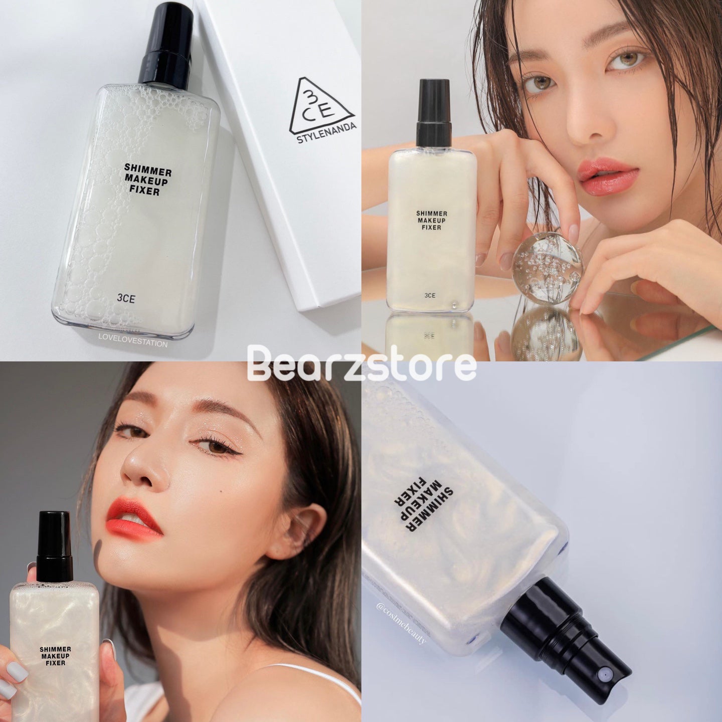 光澤底妝小心機🥂| 3CE Shimmer Make-up Fixer琉金貝殼珠光定妝噴霧|定妝神器✨