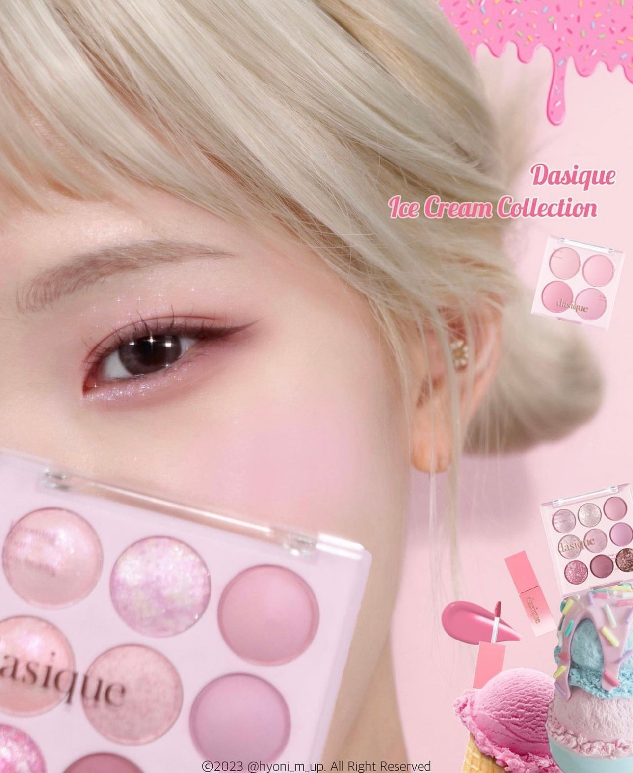 不顯眼泡清甜眼妝| Dasique Shadow Eye Palette冰淇淋9色眼影盤套裝🍧