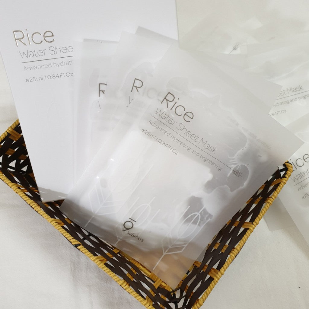 敏感肌都放心用既美白Mask| 超極速美白🤍 | 9 wishes Rice Water天然大米水凝保濕面膜🍚