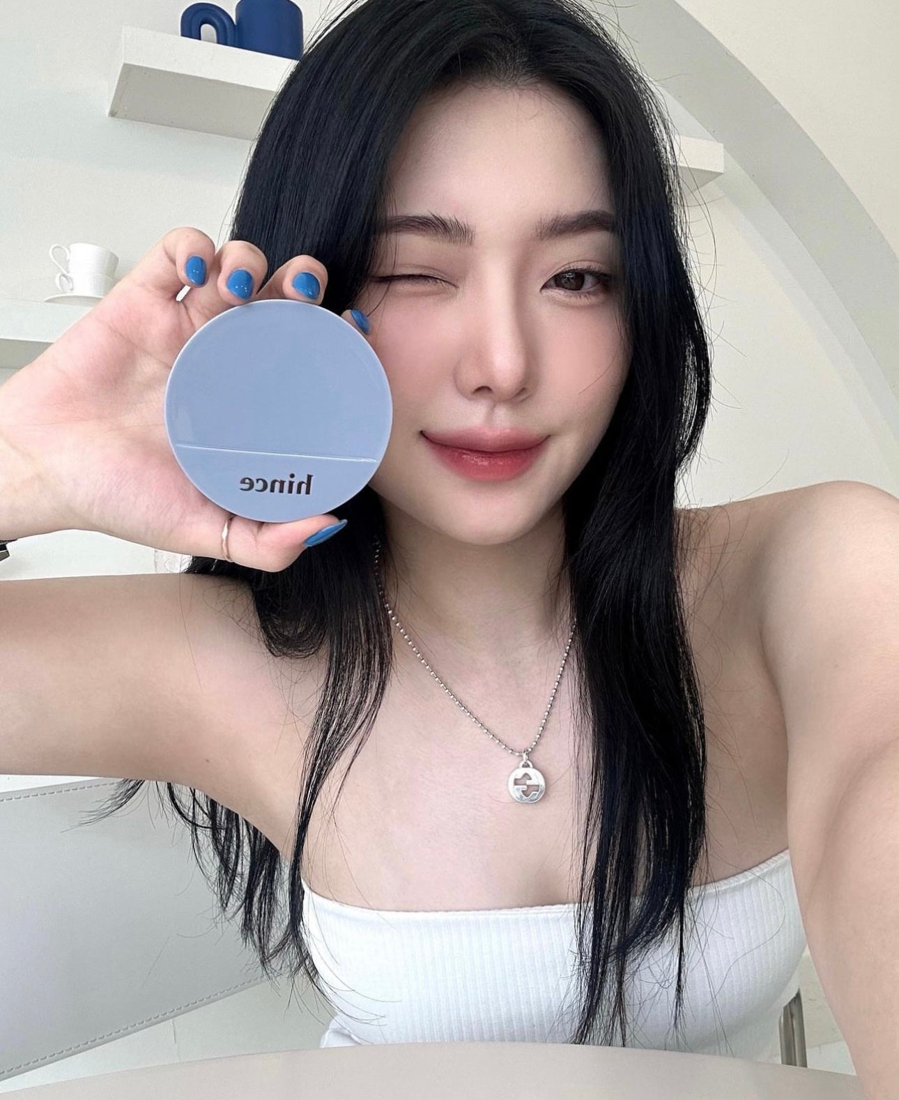 送手拎鏡🩵Hince Second Skin Mesh Matte Cushion SPF 40,PA++| 純素清透素顏感氣墊☁️| 防過敏認證🌟