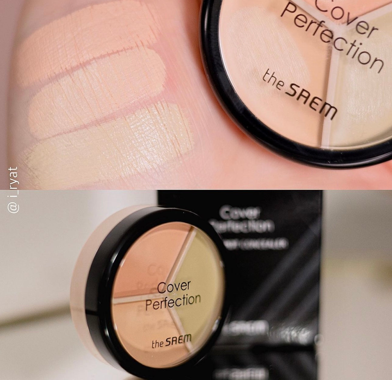 送打底液✨The saem Cover Perfection Triple Pot Concealer 完美絲滑柔順3合1遮瑕膏🥑 | 一盤即可完成多樣化遮瑕需求✨