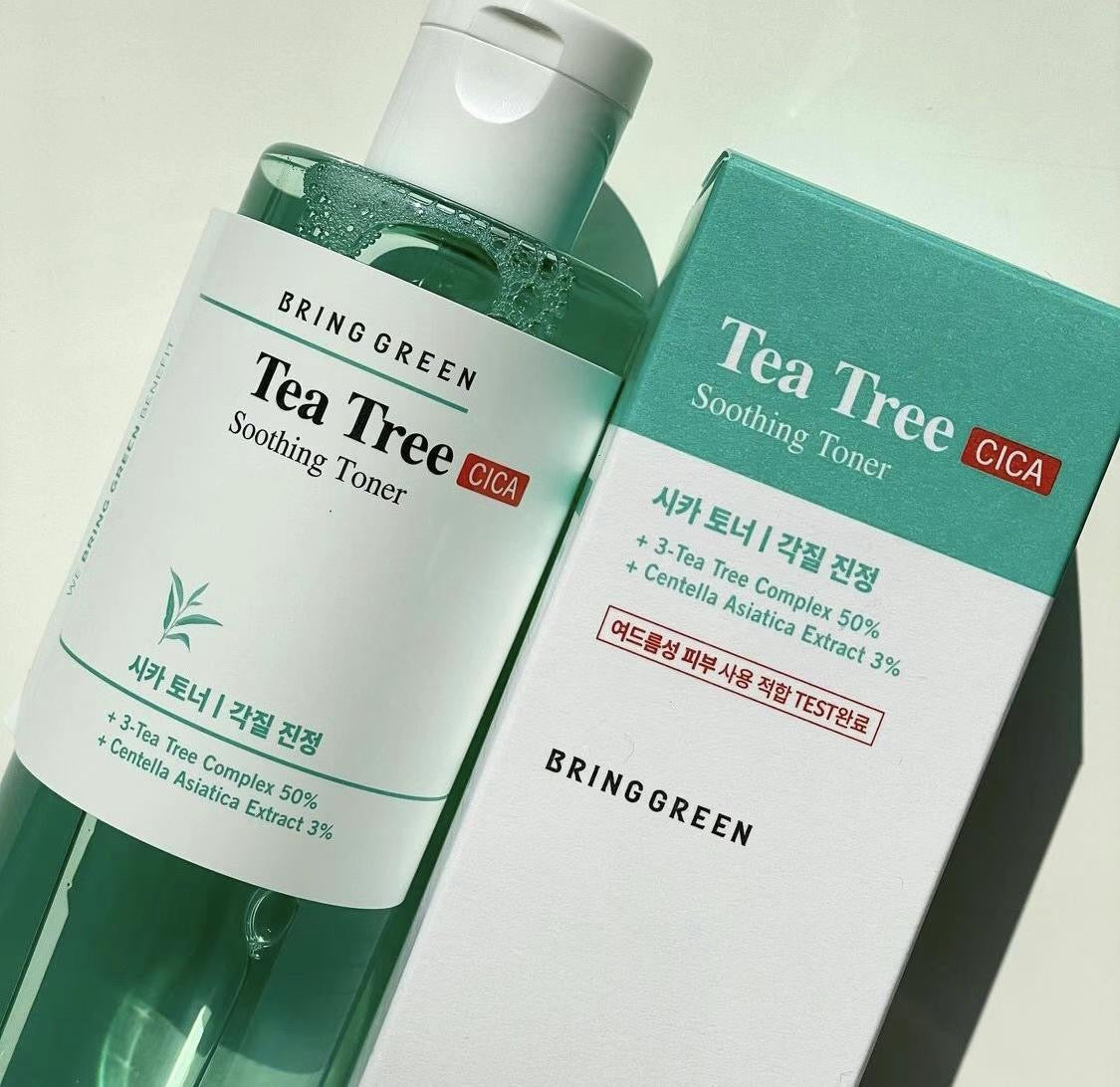 韓國 Bring Green Tea Tree CICA Soothing Toner 茶樹積雪草舒緩爽膚水 超大容量🌿