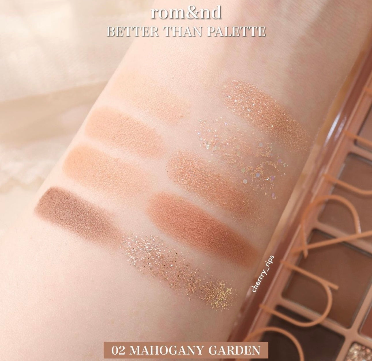 最熱賣 自留色🌟 | Romand花園系列十色眼影 Romand Better Than Palette 02 Mahogany Garden 焦糖大地色🪵
