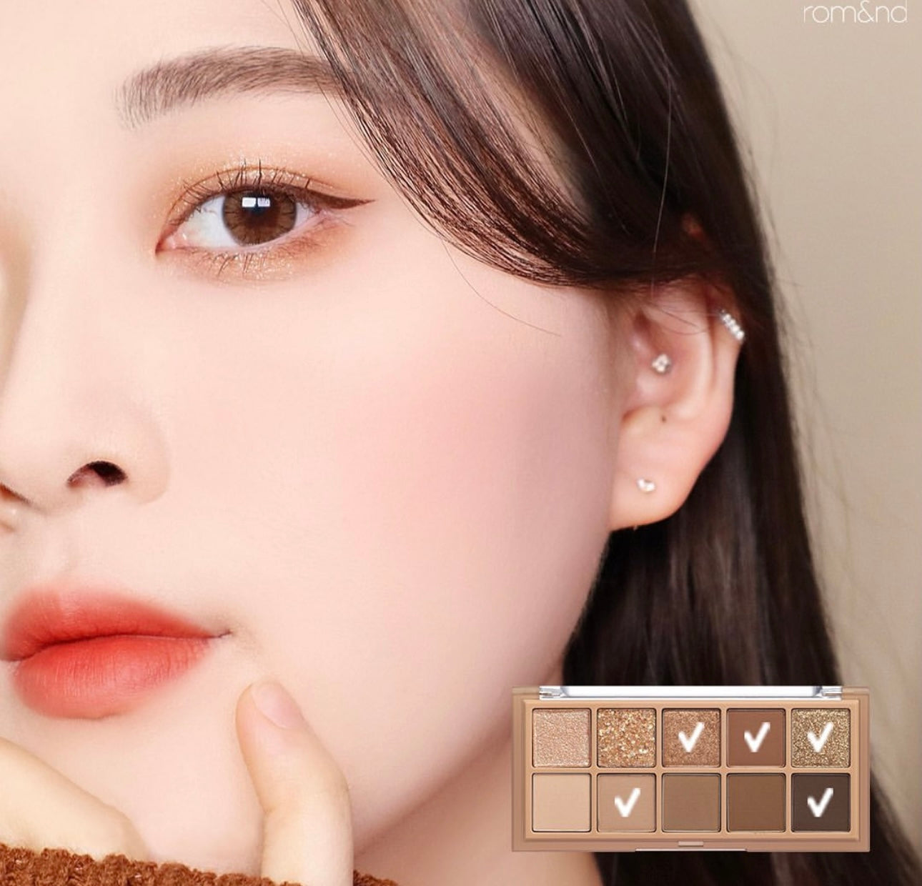 最熱賣 自留色🌟 | Romand花園系列十色眼影 Romand Better Than Palette 02 Mahogany Garden 焦糖大地色🪵