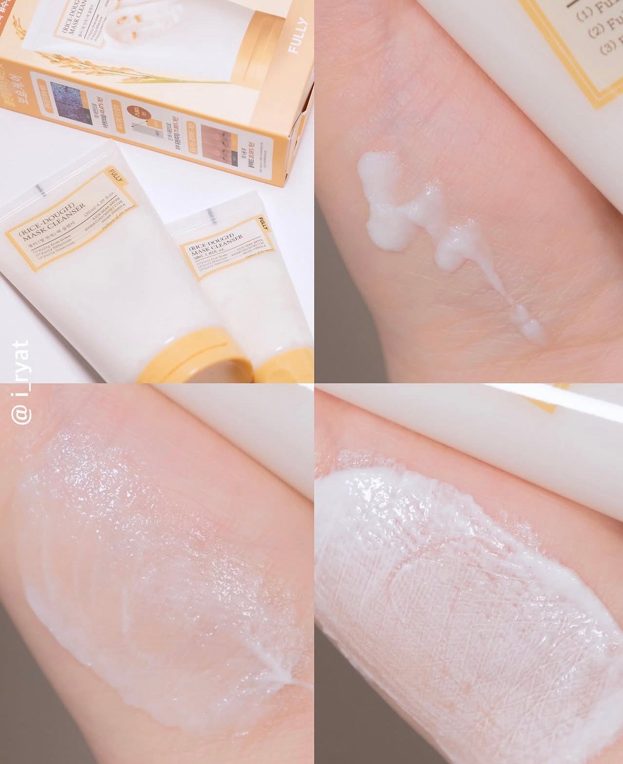 讓肌膚吃出透亮感 ✨ FULLY RICE-DOUGH MASK CLEANSER 大米淨透潔面泥膜🍚