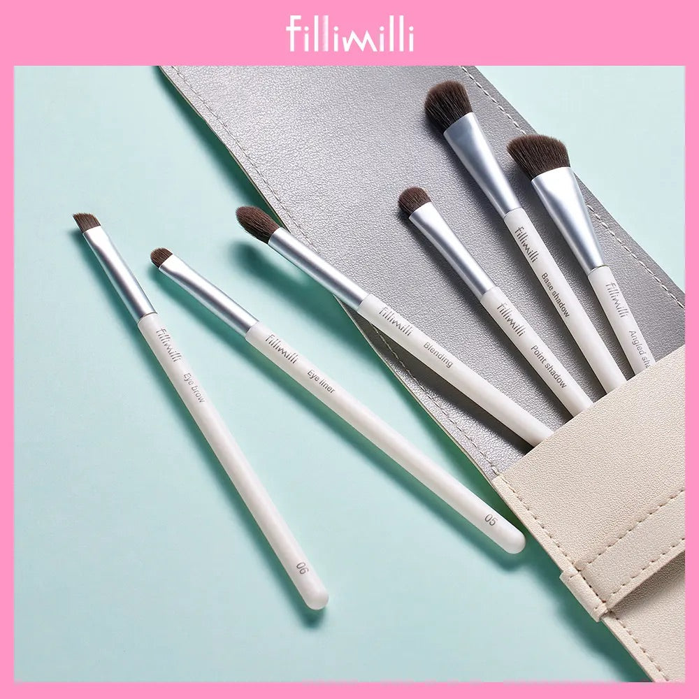 附收納包 +鏡子✨限定爆款🔥Fillimilli Y2K銀色限定版眼部化妝刷套組6支入