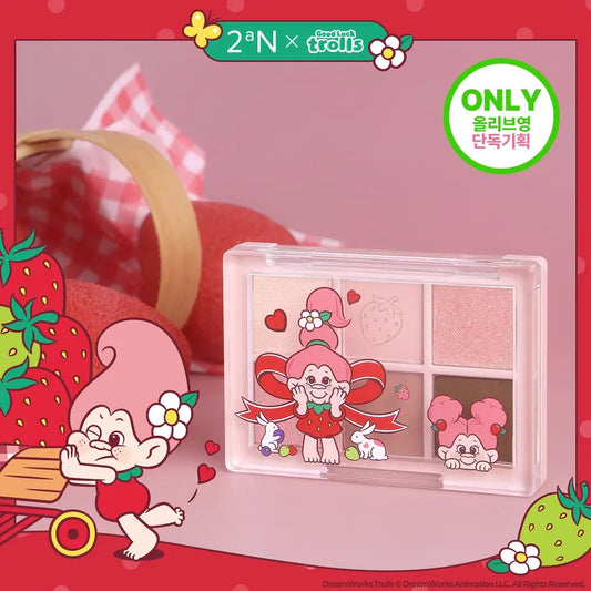 送柔焦打底眼影掃 ✨【2aN × Trolls】🍓士多啤梨魔法幸運特調 限量聯名系列登場！💖 完美六色眼影盤 Better Me Eye Palette