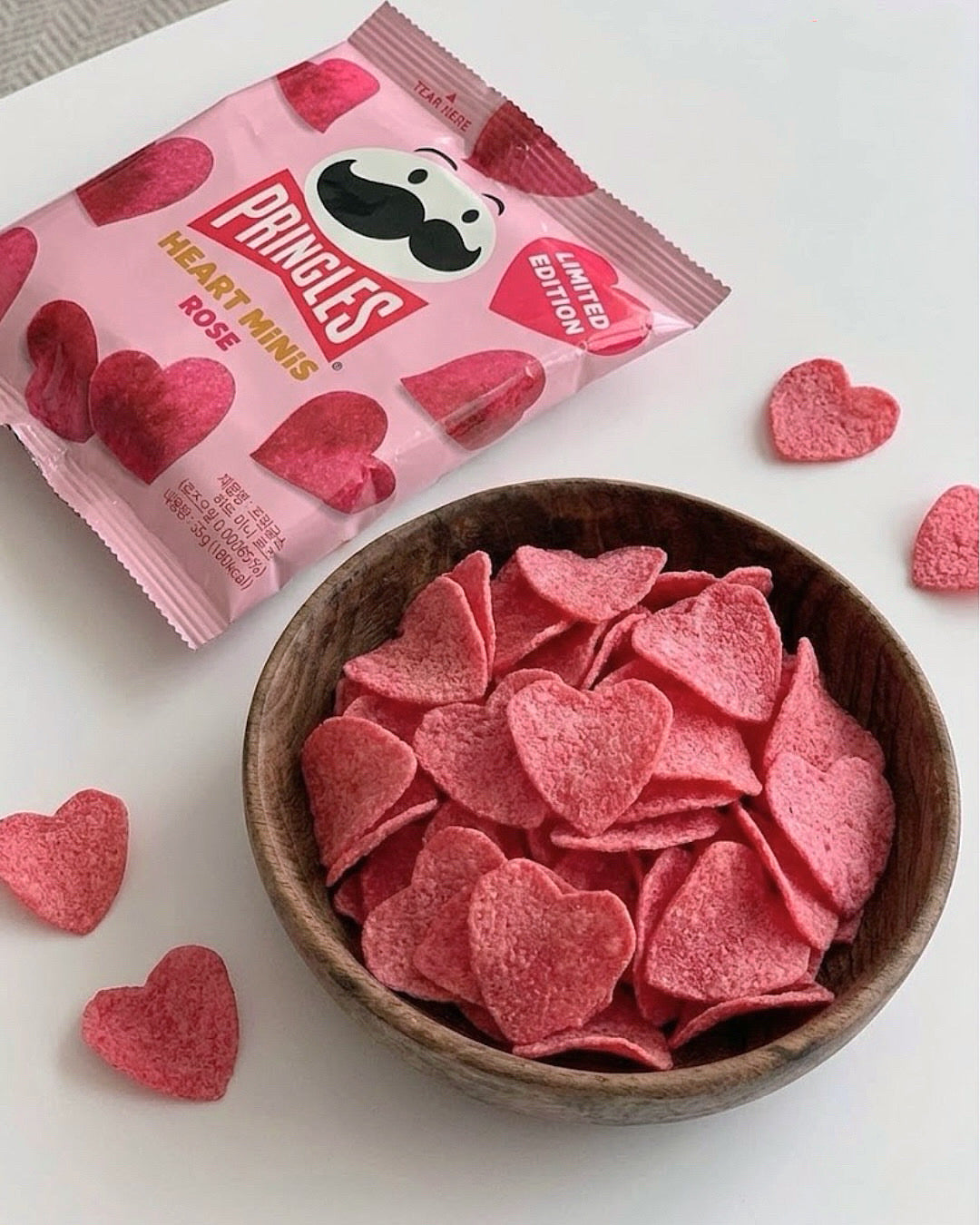 只接一團！韓國季節限定新品✨ Pringles品客唯美心型薯片💕夢幻玫瑰雲呢拿味🌹