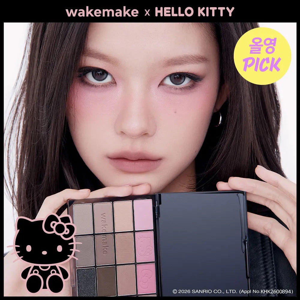 🖤 WAKEMAKE X Hello Kitty Black Edition 聯名彩妝全系列✨16色眼影盤Soft Blurring Eye Palette