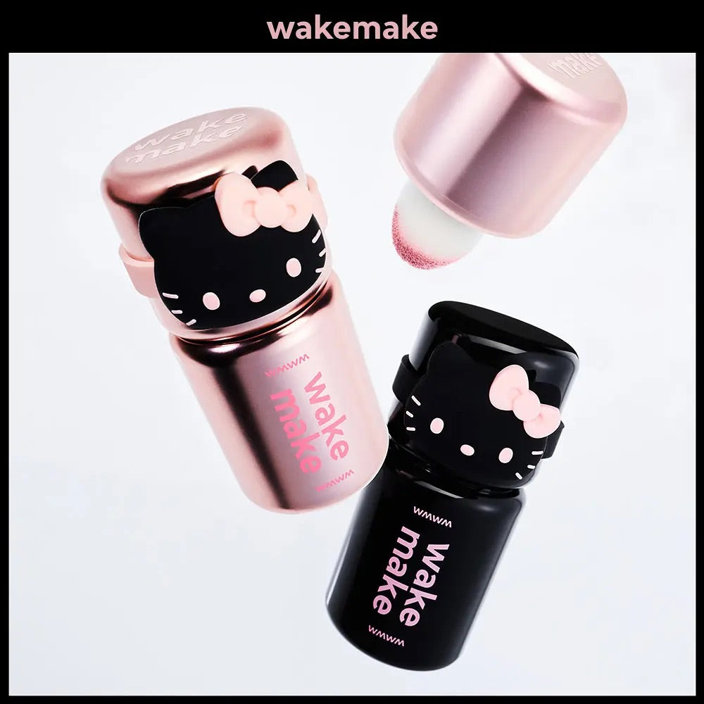 大熱品🔥WAKEMAKE X Hello Kitty Black Edition 聯名彩妝全系列✨ 🖤氣墊海綿胭脂液 Shaking Blur Cheek