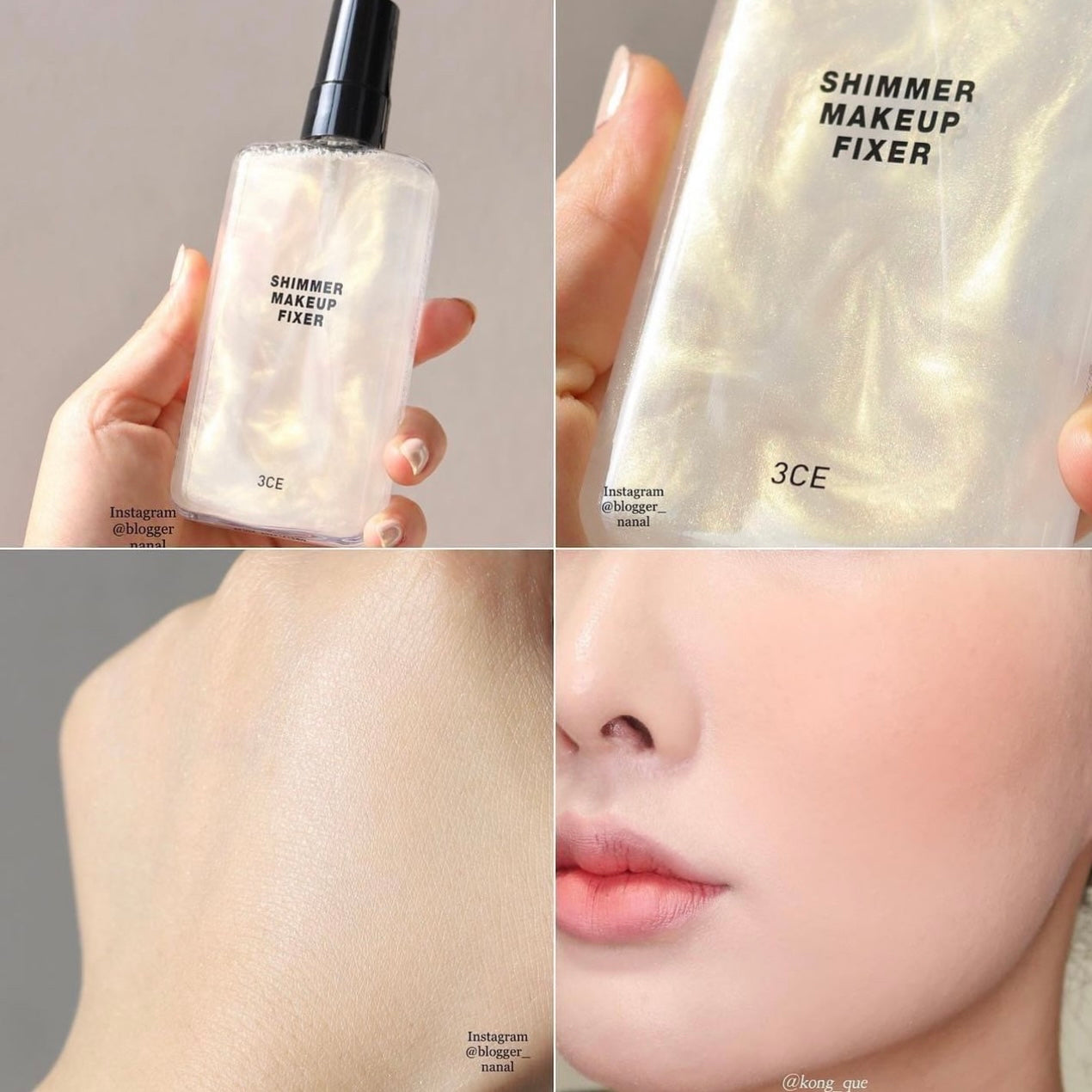 光澤底妝小心機🥂| 3CE Shimmer Make-up Fixer琉金貝殼珠光定妝噴霧|定妝神器✨