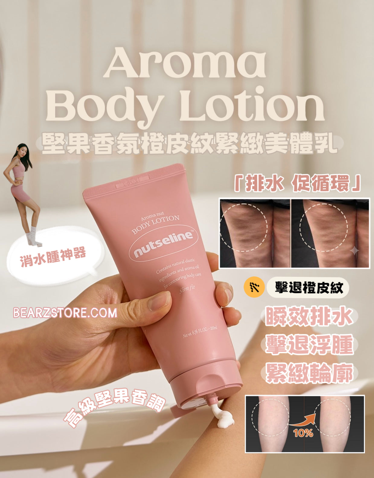 ✨ 「消水腫神器」！  Nutseline 堅果香氛橙皮紋緊緻美體乳🌰 | Nutseline Aroma Nut Slim Fit Body Lotion