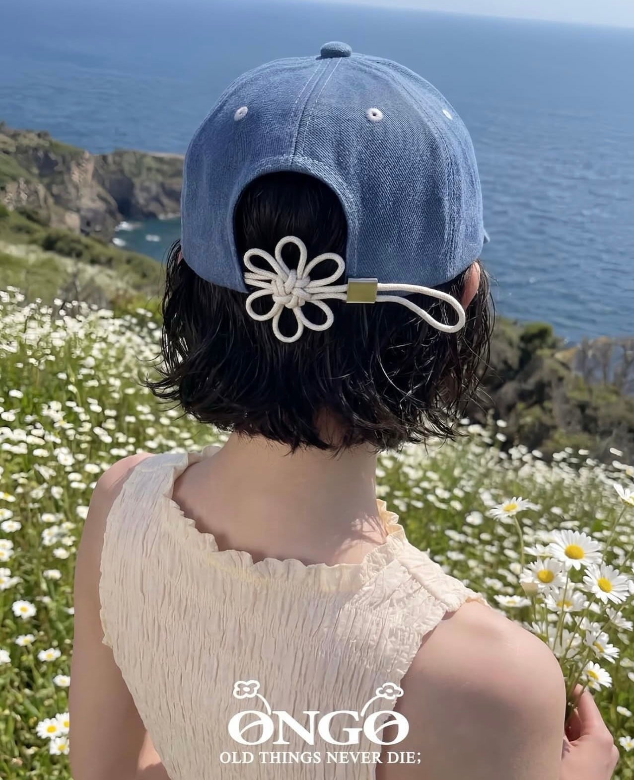 韓系小眾爆款 🌸 ONGO 小花繫結棒球帽✨ ONE, TWO, THREE, FLOWER KNOT CAP