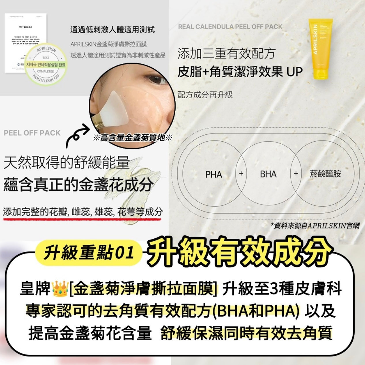 5冠王No.1及glowpick獎項🥇| Aprilskin金盞菊去黑頭粉刺撕拉面膜🌼 Aprilskin Real Calendula Peel Off Pack