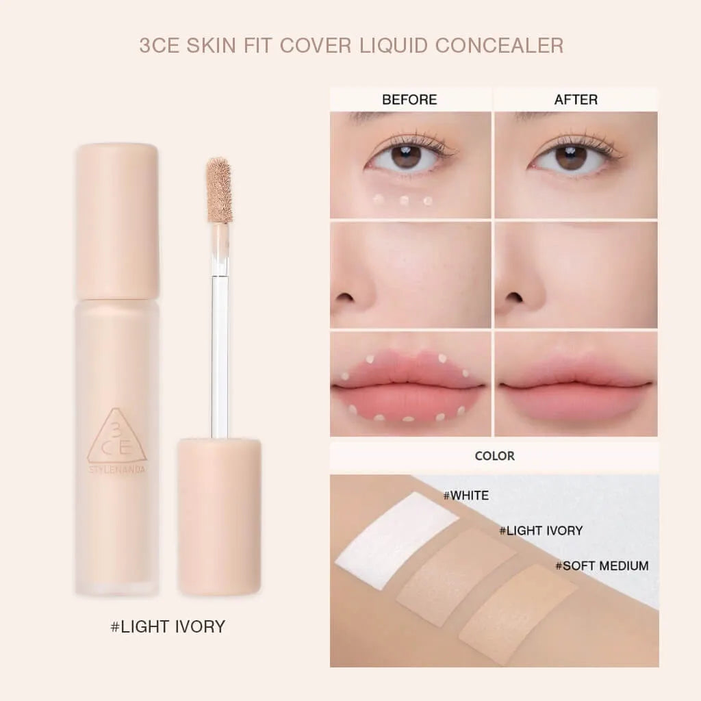 3CE Skin Fit Cover Liquid Concealer輕盈貼合無痕遮瑕液💖