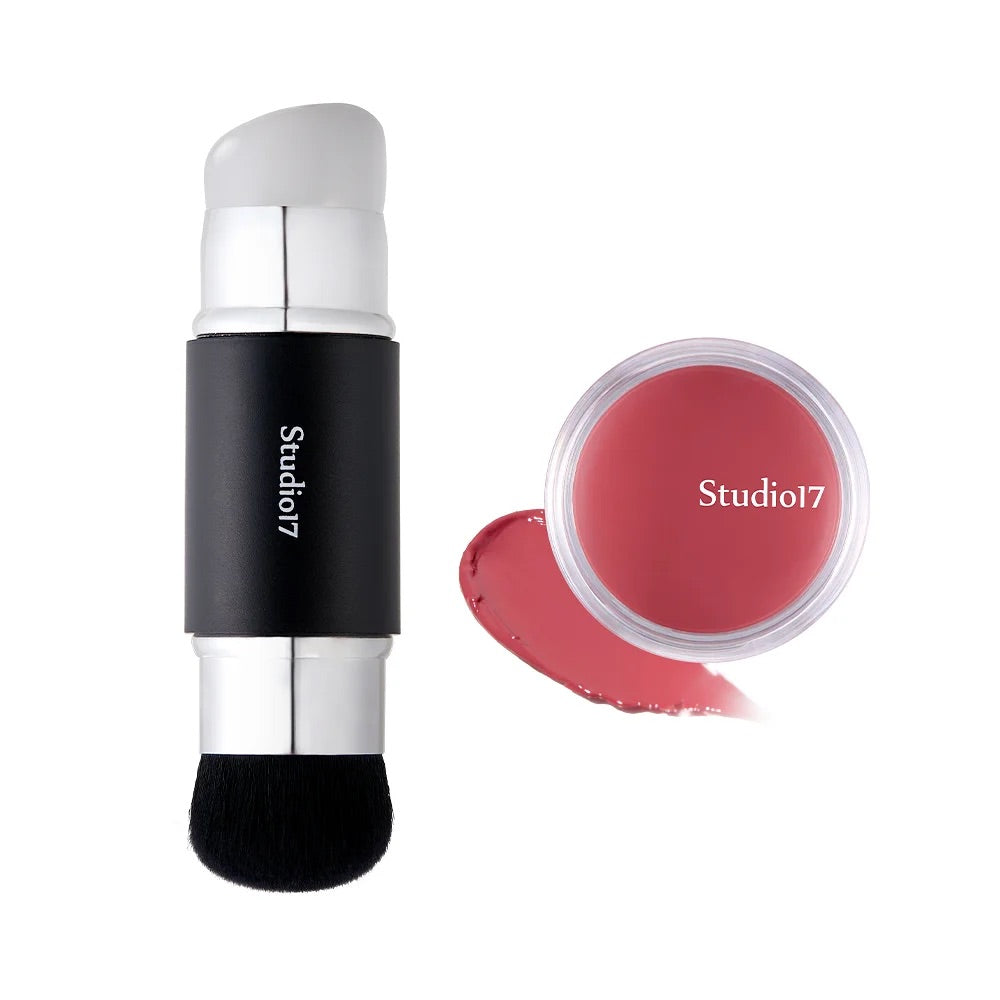 送腮紅膏✨太妍推薦款⭐️一刷多用✨STUDIO17 專業級雙頭化妝刷💖| DUAL SILICONE BLUSH BRUSH