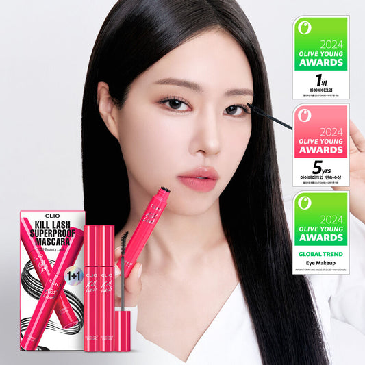 1+1套裝✨韓國各大榜單冠軍🏆 | CLIO不暈染極緻纖長捲翹防水睫毛膏✨| 打造根根分明纖長小鹿眼睫毛👀